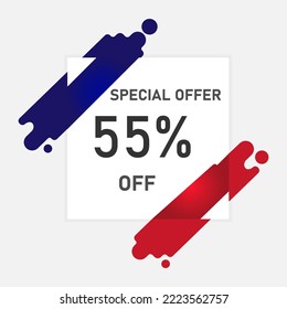 Special big sale up to 55% off. banner template design for media promotion and social media promotion