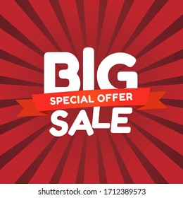 Special Big Sale Colored tag. This is the concept of the price list for discounts, of an advertising campaign, advertising marketing sales, a discount, a unique offer. Vector illustration.