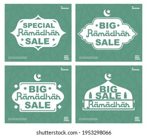 Special big sale for ramadhan, STICKERS RAMADHAN hot sale, flash sale, banner vector, super sale ramadhan green color