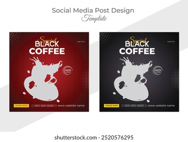 Special black coffee social media post design template