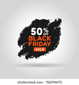 Special Black Friday Colored tag. This is the concept of the price list for discounts, of an advertising campaign, advertising marketing sales, a 50 % discount, a unique offer. Vector illustration.