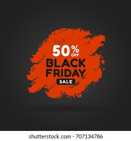 Special Black Friday Colored tag. This is the concept of the price list for discounts, of an advertising campaign, advertising marketing sales, a 50 % discount, a unique offer. Vector illustration.