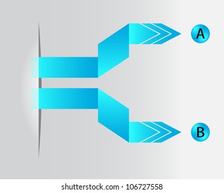 special blue paper origami arrows