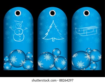 special blue price tags with christmas design