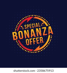 Special Bonanza Offer Retro Vintage Lights Logo Template. Special Discount Offer Logo. Advertising Logo Design