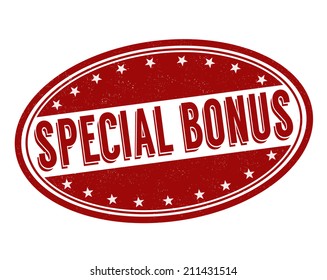 Special bonus grunge rubber stamp on white, vector illustration