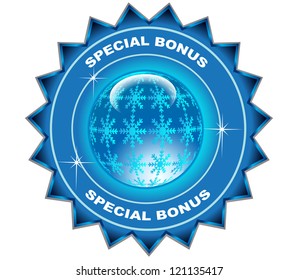 Special bonus label.Vector