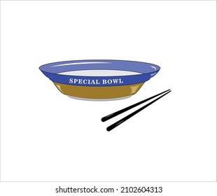 special bowl design with chopsticks