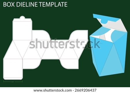 Special box 6 inch dieline template. Design Editable Vectoe File. "Box" can be used for a variety of purposes. Some of its common uses are:Packaging: