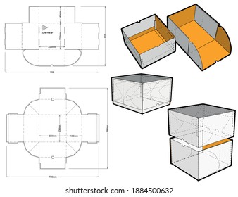 Special Box Design for Cakes and Pastries. Ease of assembly, no need for glue (Internal measurement 22x22x14 cm) and Die-cut Pattern. The .eps file is full scale and fully functional.