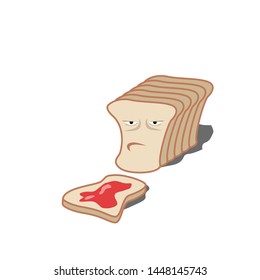 special bread vector with strawberry sauce 