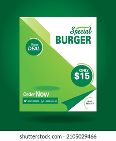 Special Burger Template Design. Attractive Design For Your Burger Menu Advertisement. Can Be Used As Poster, Social Media Advertisement