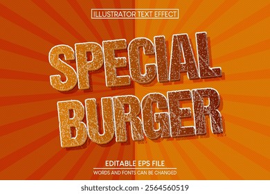 Special burger text effect, Text effect