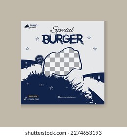 Special Burger Vector Design Social media post  template