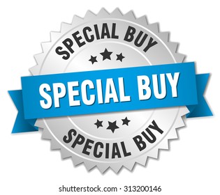 Special Buy 3d Silver Badge With Blue Ribbon