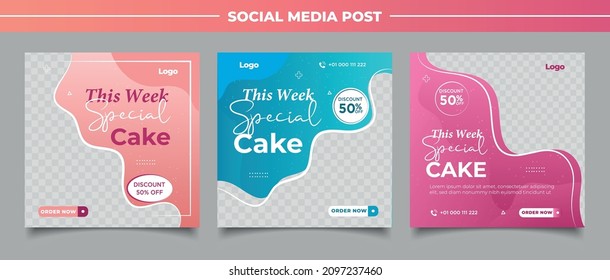 Special Cake Banner For Social Media Template Post	