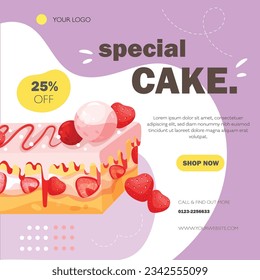 Spezielle Kuchenangebote Instagram-Postvorlage