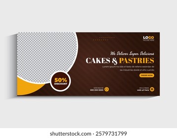 Special cake sale social media cover and web banner template