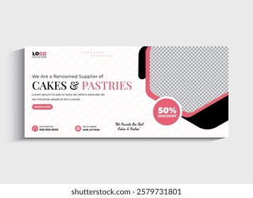 Special cake sale social media cover and web banner template