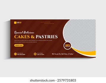 Special cake sale social media cover and web banner template