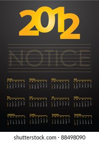 special calendar design for 2012