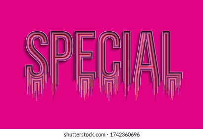 Special Calligraphic line art Text shopping poster vector illustration Design.