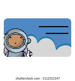 special card with astronaut decoration design vector illustration