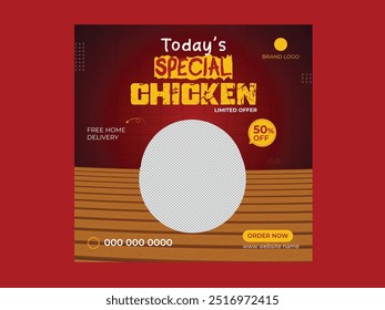 Special chicken food social media post design template
