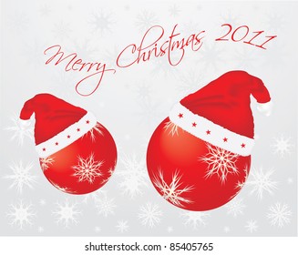 special Christmas background with Santa hats