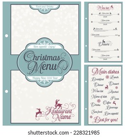 Special Christmas festive menu design. Vector illustration.
