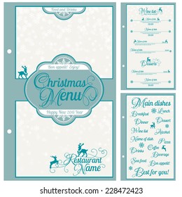 Special Christmas festive menu design. Vector illustration.