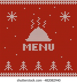 Special Christmas festive menu design. With a christmas sweater background