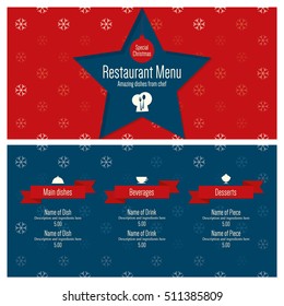 Special Christmas festive menu design