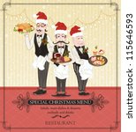 Special Christmas menu with waiters