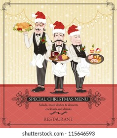 Special Christmas menu with waiters