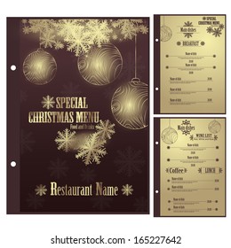 Special Christmas Restaurant menu design template - vector