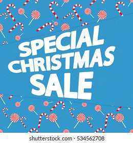 Special Christmas Sale, banner design template, vector illustration