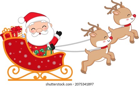 A Special Christmas Santa Claus traveling by sleigh