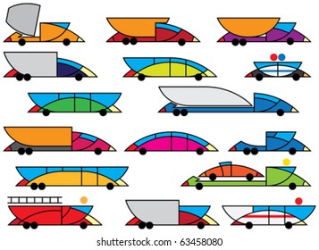 special city transportation and equipment vector illustration and design elements
