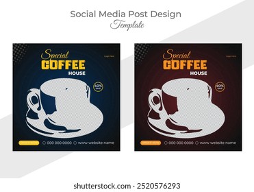 Modelo especial de pós-design de mídia social de café