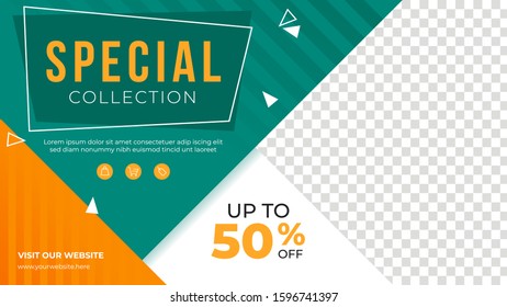 Special collection banner template. Promotion sale banner for website, flyer and poster