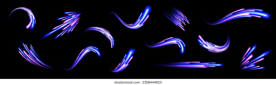 Special colorful christmas effect twirl. Abstract white wawe. Vector magic glowing star light effect with neon blurred curved line. Sparkling translucent comet bokeh. The effect of the vortex curve.