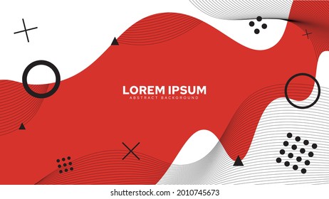 Special Cover Design with Red Colors and Shapes, Waves from Lines and Graphic Objects