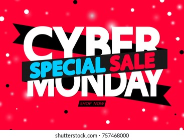 Special Cyber Monday Sale, poster design template, vector illustration