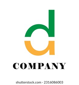 logotipo especial d letter sobre fondo blanco, se puede utilizar para empresas de arte, deportes, etc