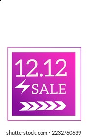 Special day 12.12 Shopping day sale poster or flyer design. 12.12 online sale.
