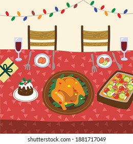 
Special Day, Dinner Table Illustration (Christmas, Thanksgiving)