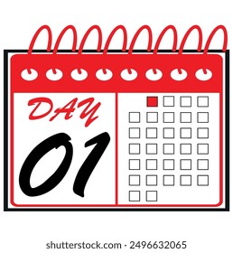 special day on calendar numbered, vector illustration of calendar, daily planner vector icon for websites, stickers and printing.