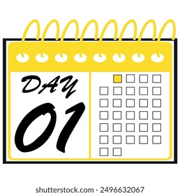 special day on calendar numbered, vector illustration of calendar, daily planner vector icon for websites, stickers and printing.