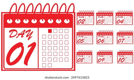 special day on calendar numbered, vector illustration of calendar, daily planner vector icon for websites, stickers and printing.